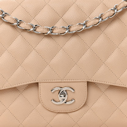 Chanel Caviar Quilted Jumbo Double Flap Beige Clair 8 of 11