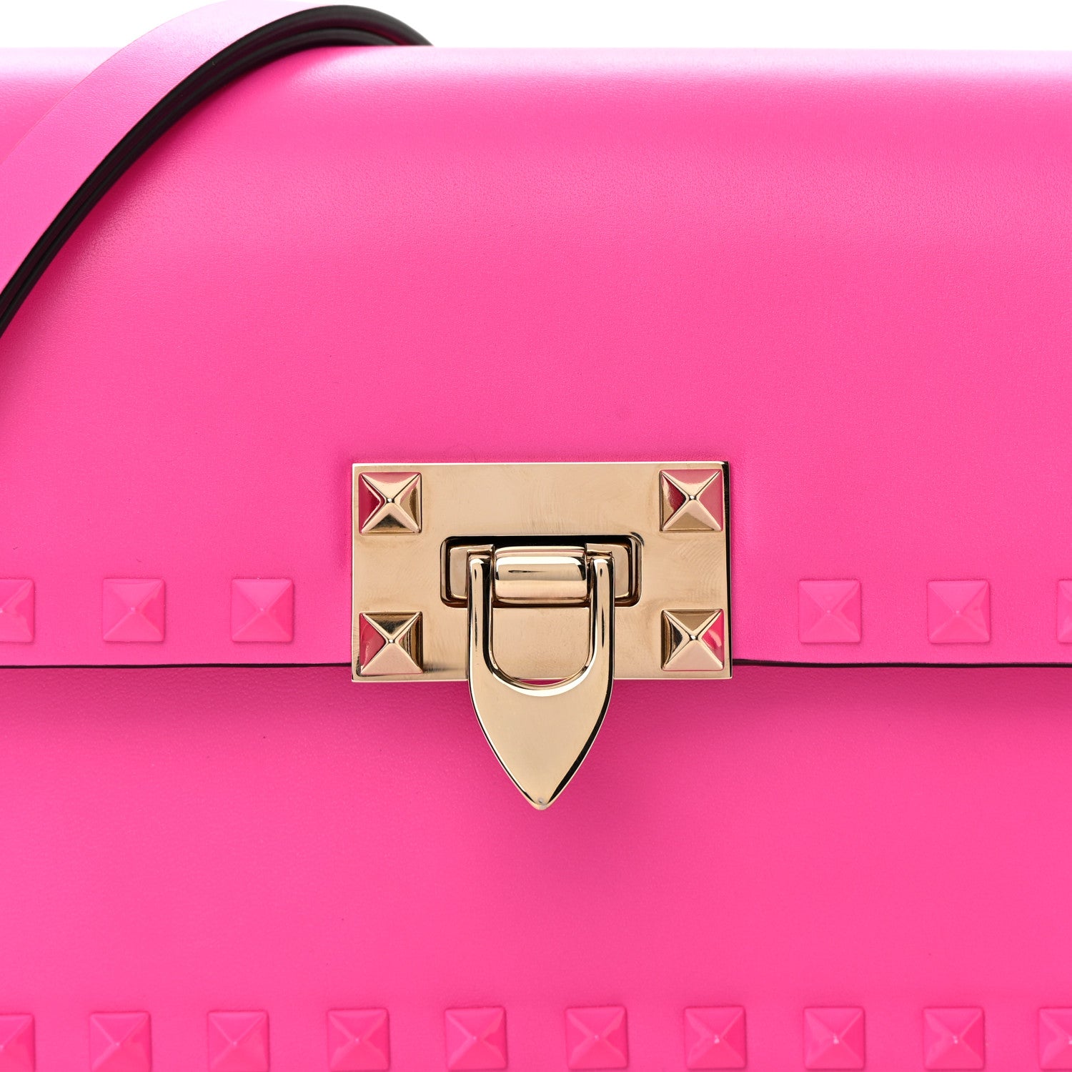 Valentino Garavani Smooth Calfskin Enamel Tonal Small Rockstud23 Shoulder Bag Pink PP 7 of 17