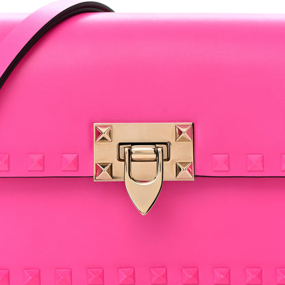 Valentino Garavani Smooth Calfskin Enamel Tonal Small Rockstud23 Shoulder Bag Pink PP 7 of 17