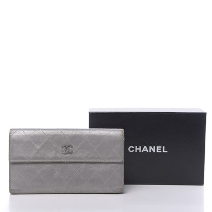 Chanel Aged Metallic Calfskin Large Palette Flap Wallet Silver 14 of 14