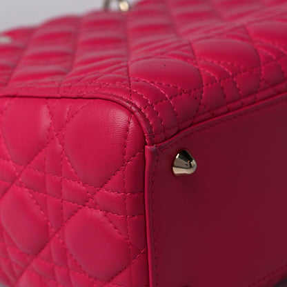 Christian Dior Lambskin Cannage Large Lady Dior Fuchsia 10 of 13