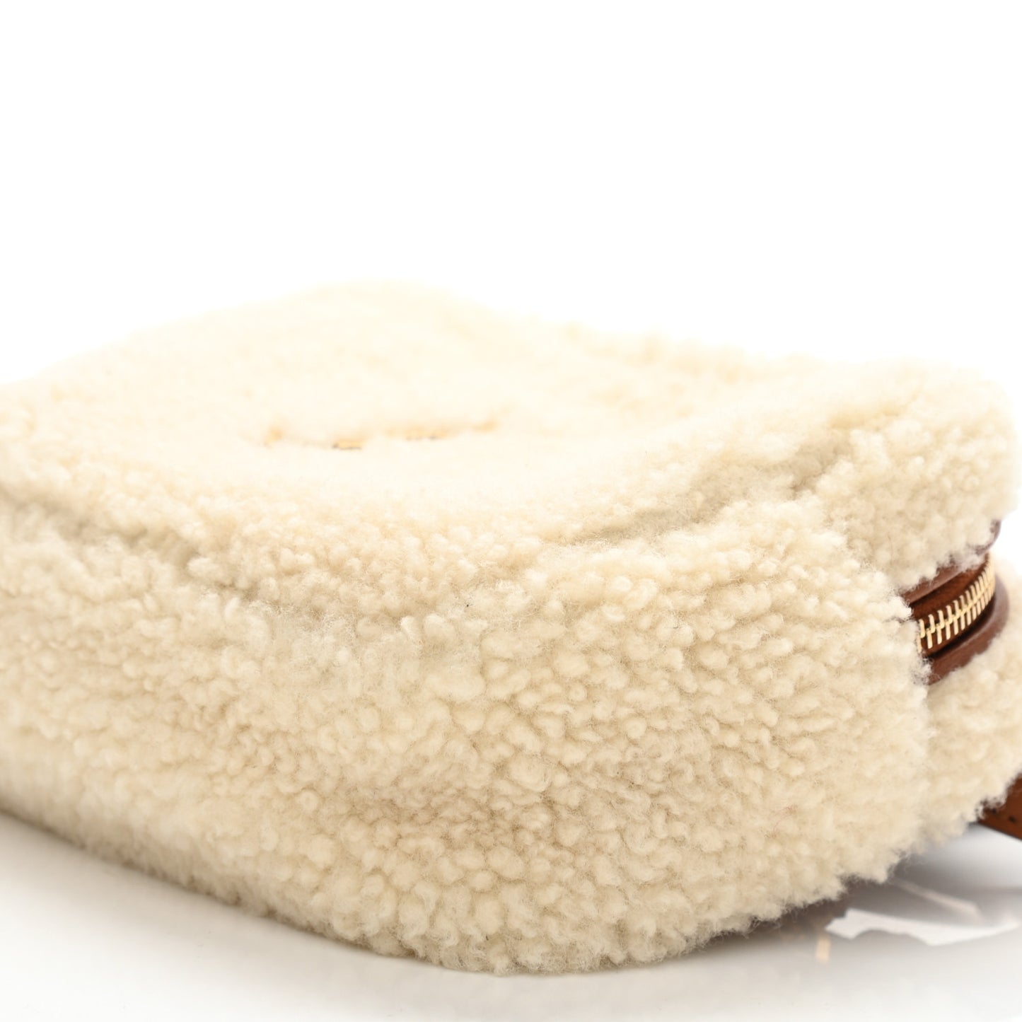 Shearling Monogram Lou Belt Bag Beige