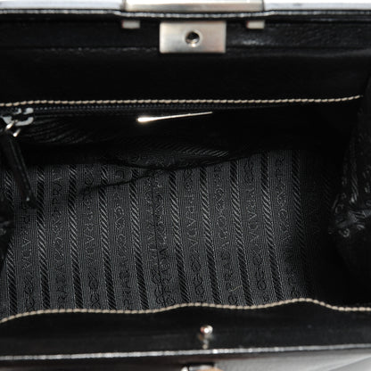 Prada Goatskin Cerniera Doctor Bag Black 5 of 8