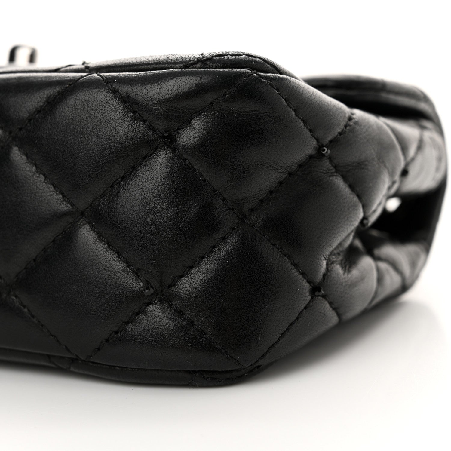 Chanel Lambskin Quilted Beaded Extra Mini Rectangular Flap Black 11 of 12
