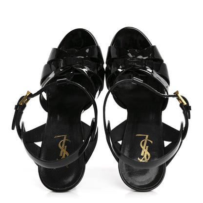 Saint Laurent Patent Tribute 105 Platform Sandals 40 Black 2 of 10