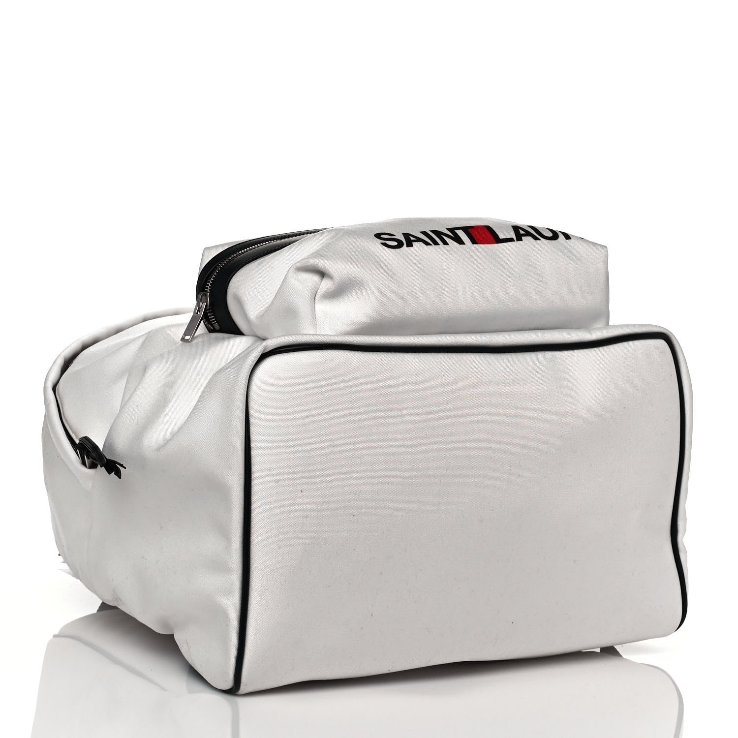 Saint Laurent Canvas Logo City Backpack White 4 of 12