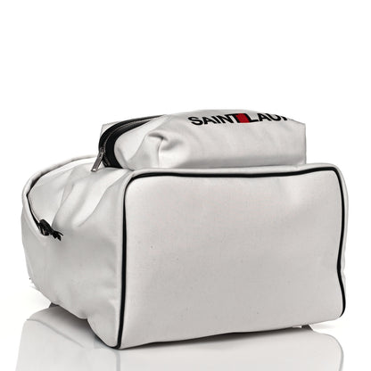 Saint Laurent Canvas Logo City Backpack White 4 of 12