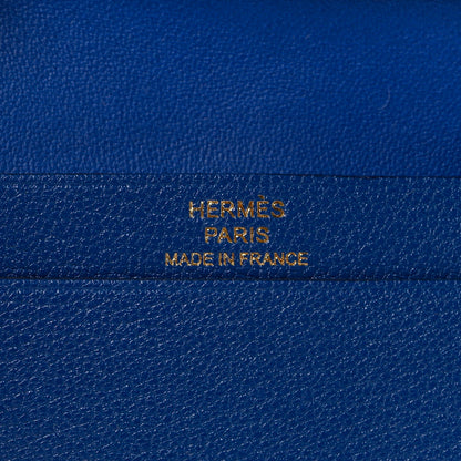 Hermes Chevre Mysore Bearn Card Holder Wallet Bleu Royal 6 of 7