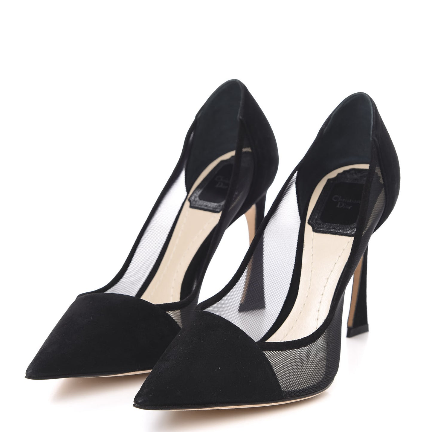 Suede Mesh Songe Pumps 35.5 Black