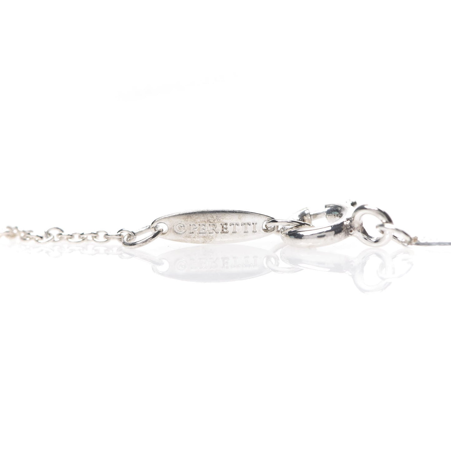 Sterling Silver Diamond 16mm Elsa Peretti Open Heart Pendant Necklace