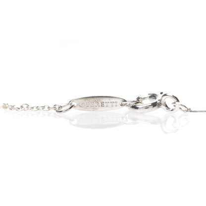 Tiffany Sterling Silver Diamond 16mm Elsa Peretti Open Heart Pendant Necklace 8 of 9