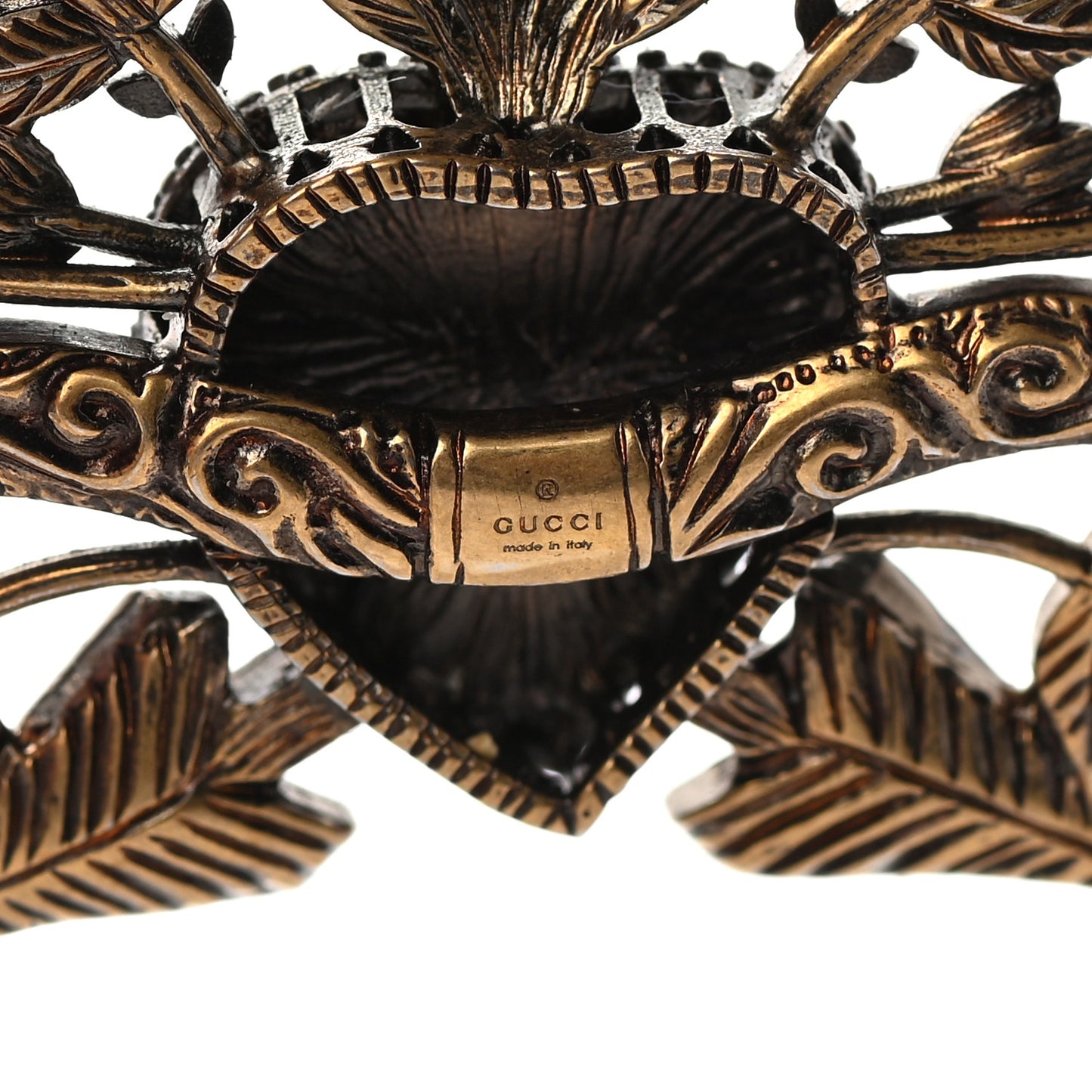 Metal Crystal Magnetismo Brooch Aged Gold
