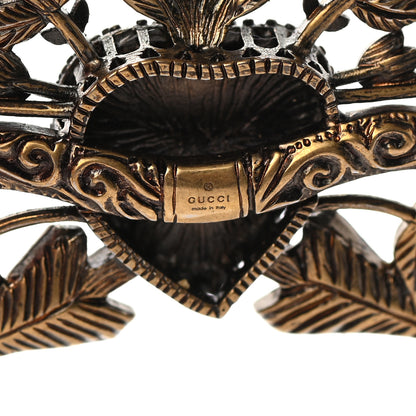 Gucci Metal Crystal Magnetismo Brooch Aged Gold 4 of 7