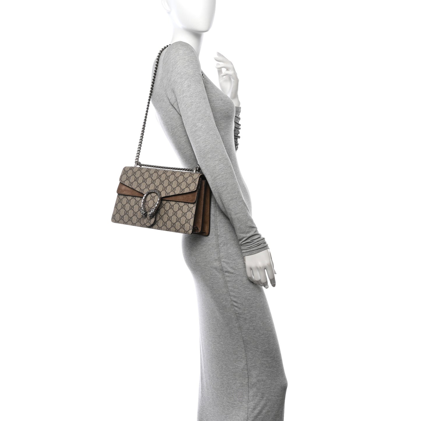 GG Supreme Monogram Small Dionysus Shoulder Bag Taupe