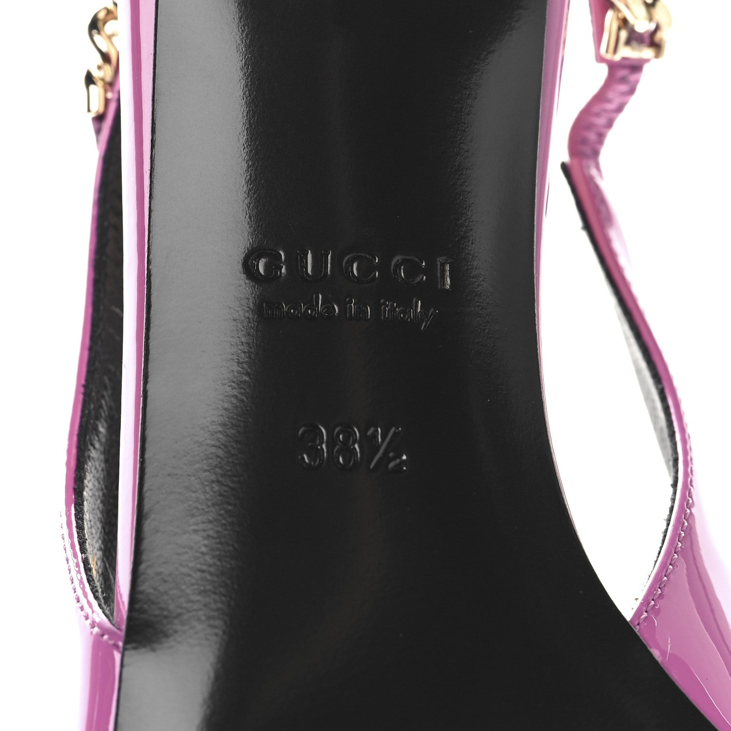 Gucci Patent Signoria 35mm Slingback Pumps 38.5 Libre Pink 8 of 10