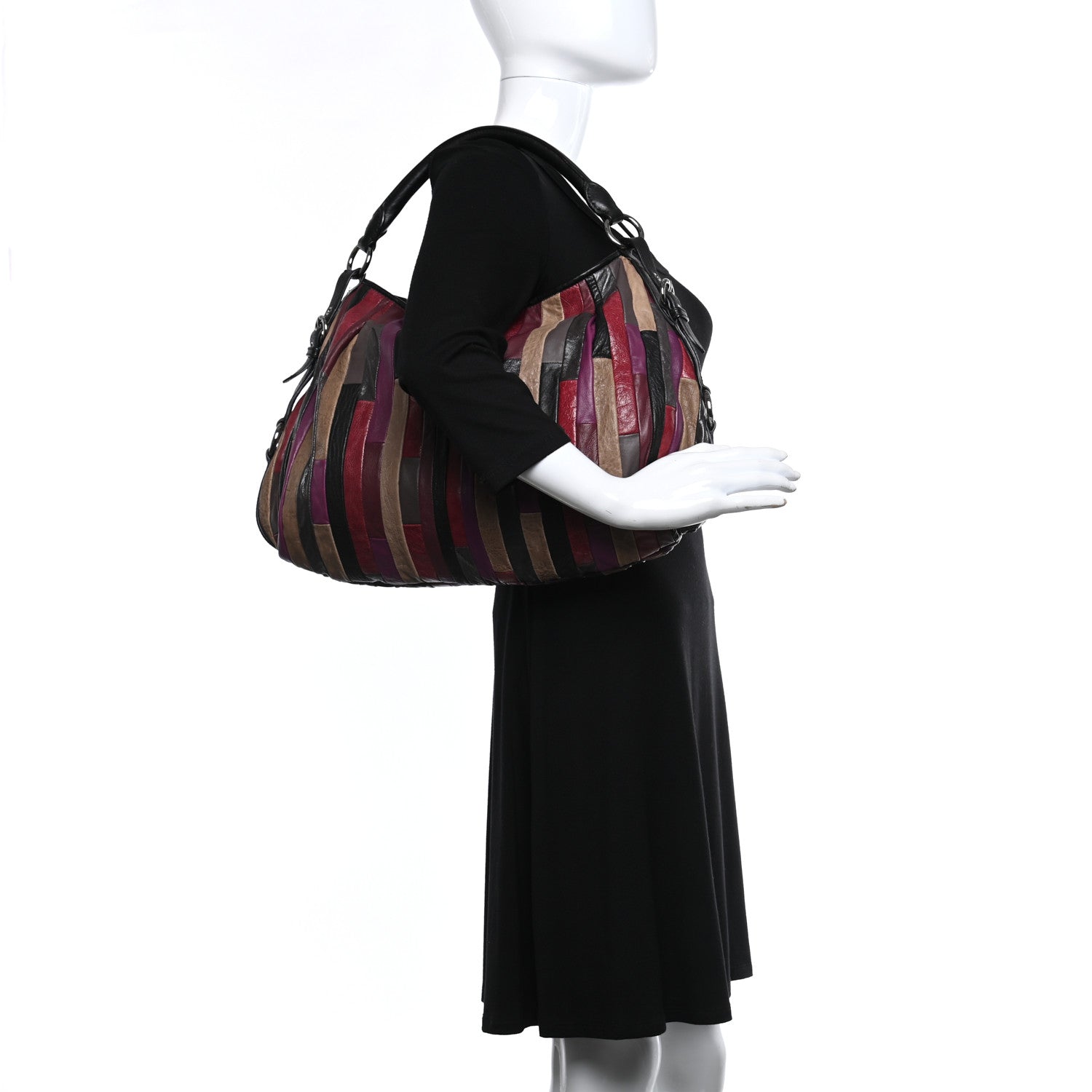 Miu Miu Nappa Large Patchwork Tote Amarena 2 of 10