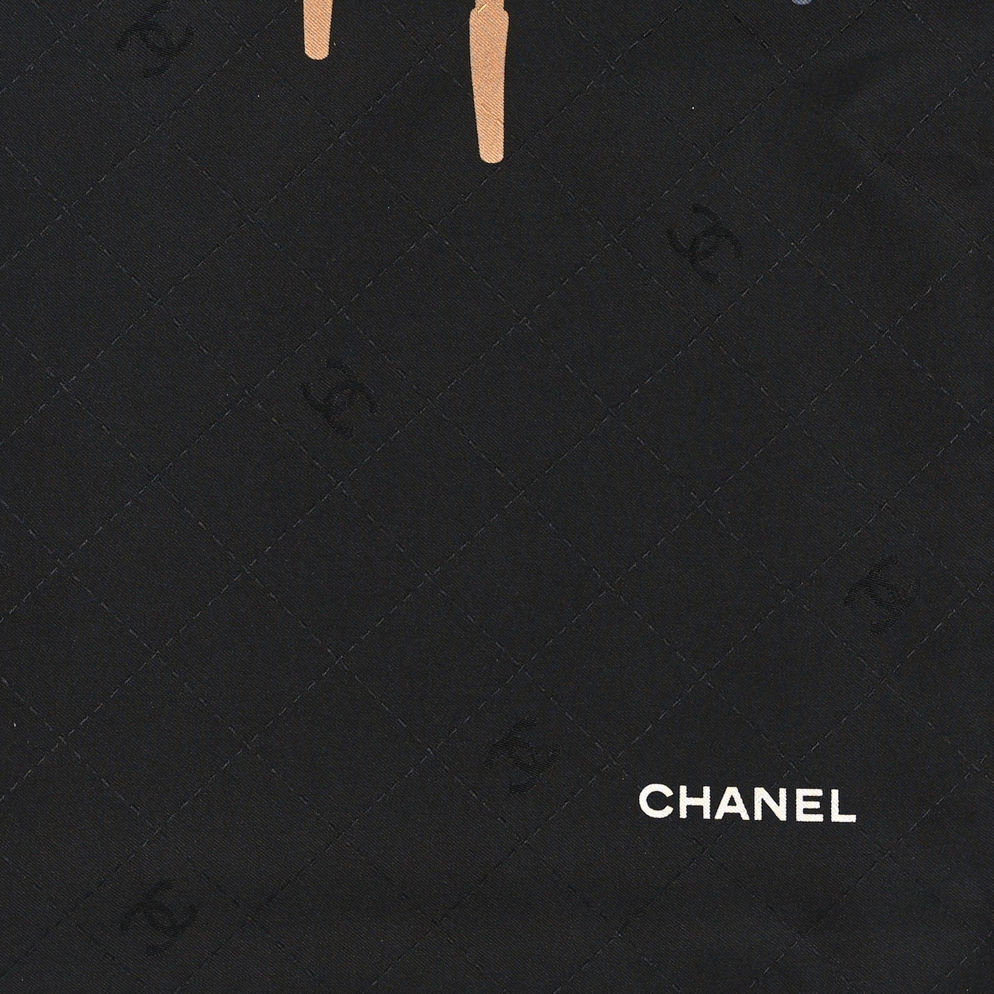 Silk Apartment Square Scarf Black Multicolor