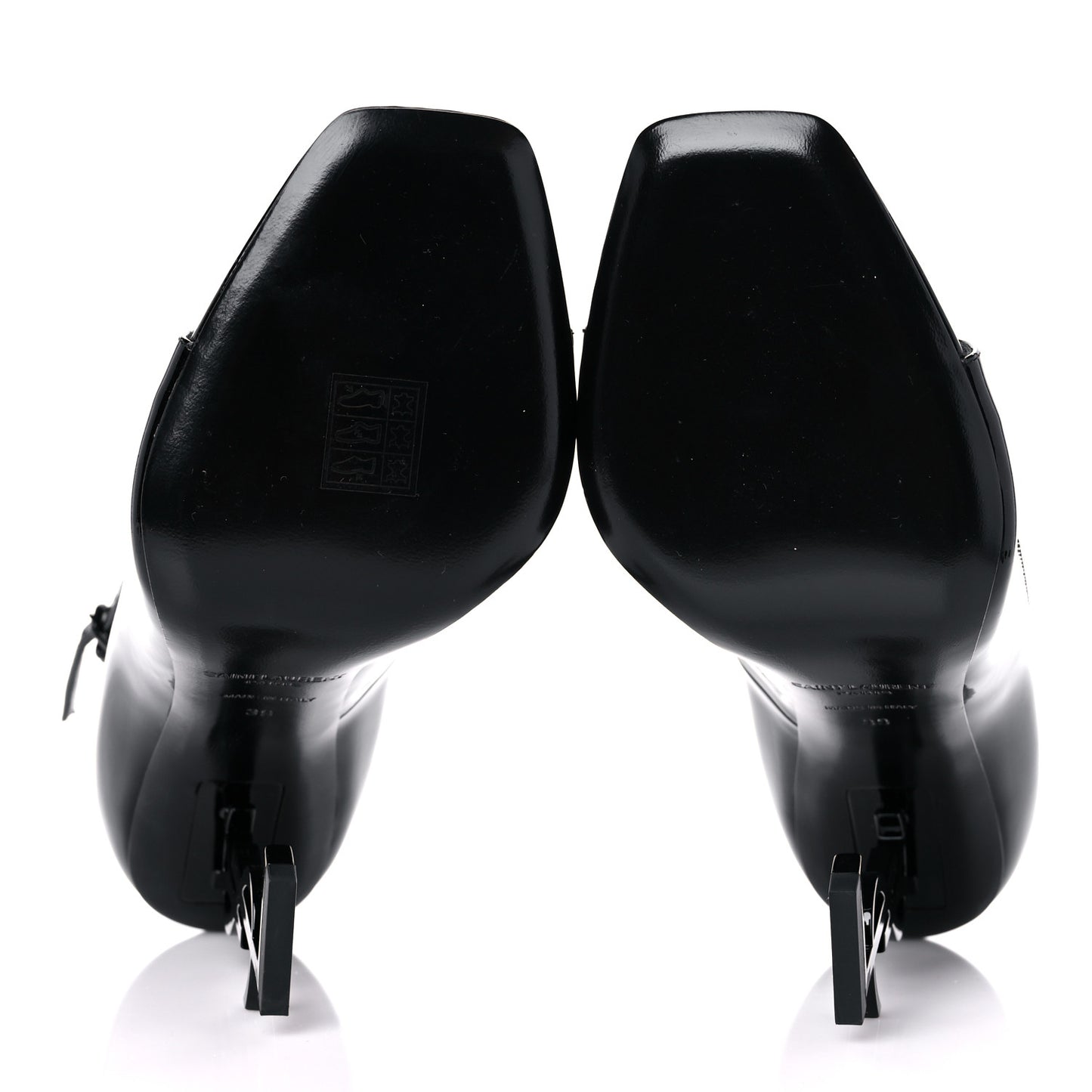 Patent Calfskin Opyum 110 Sandals 39 Black