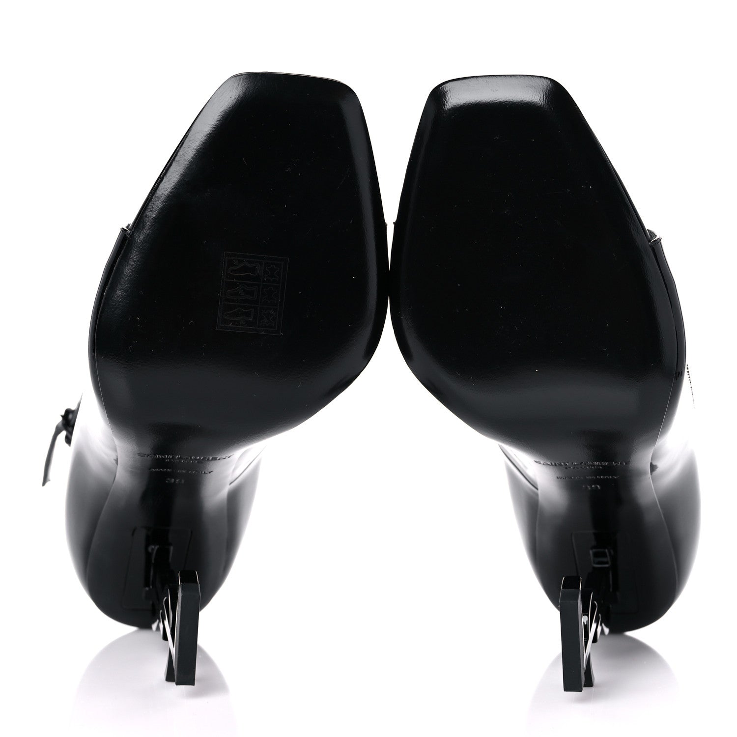 Saint Laurent Patent Calfskin Opyum 110 Sandals 39 Black 5 of 11