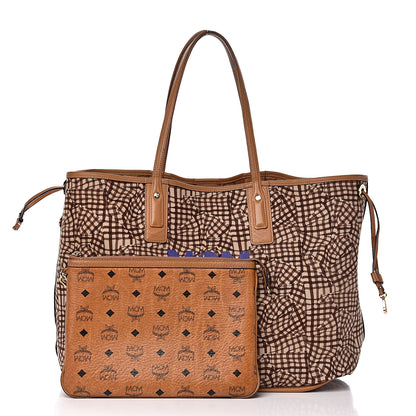 MCM Visetos Large Liz Reversible Shopper Tote Cognac 4 of 22