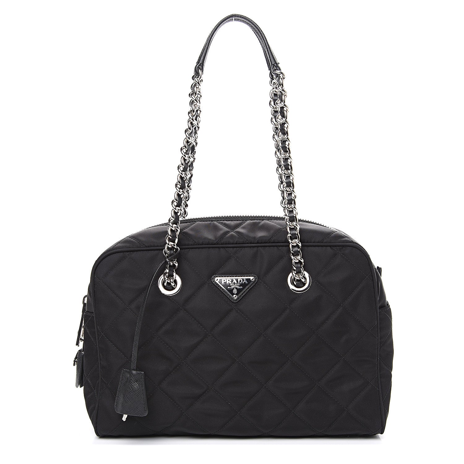 Prada Nylon Tessuto Impuntu Quilted Shoulder Bag Black 1 of 8