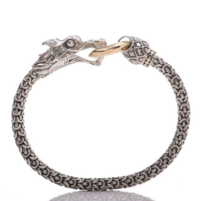 John Hardy Sterling Silver 18K Yellow Gold 6mm Naga Dragon Bracelet 4 of 6