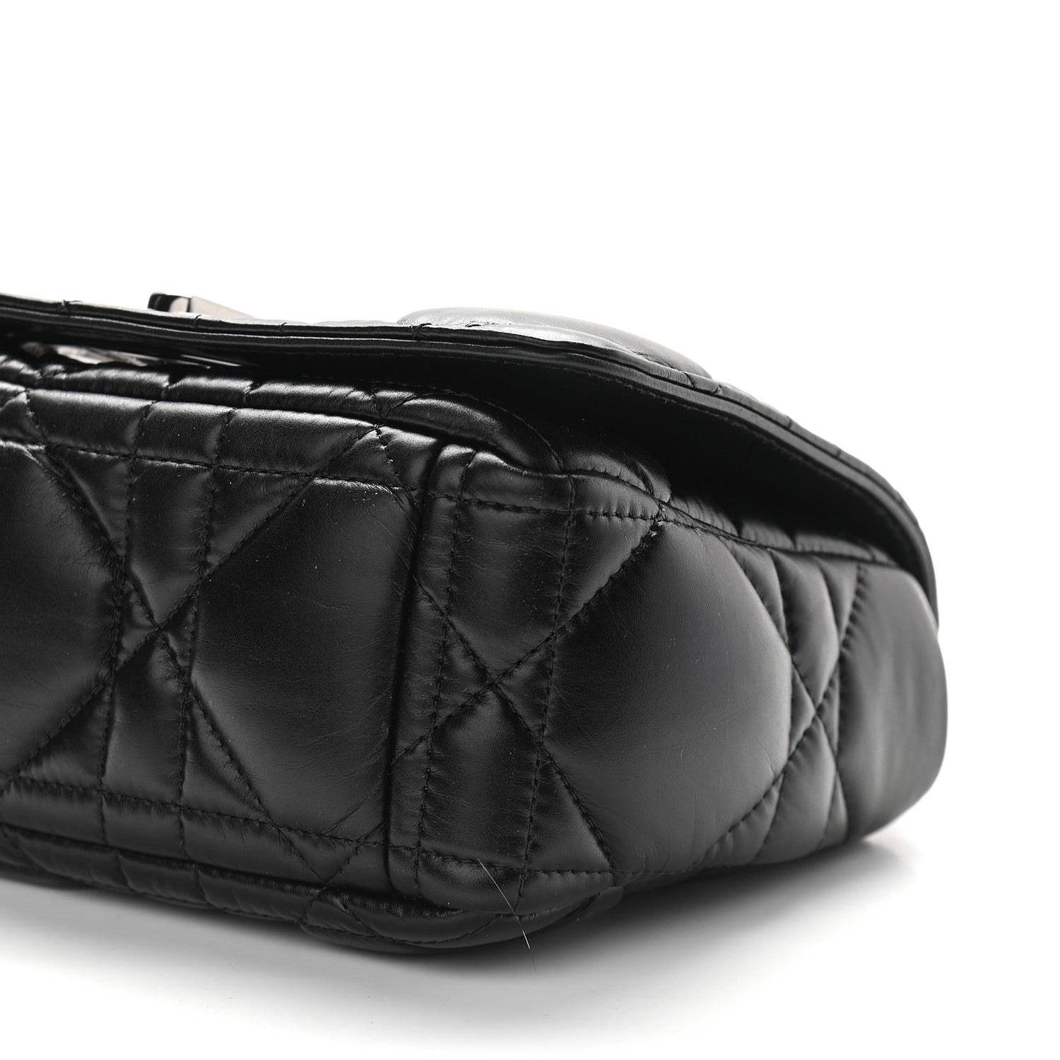 Christian Dior Calfskin Macrocannage Small Caro Bag Black 9 of 9