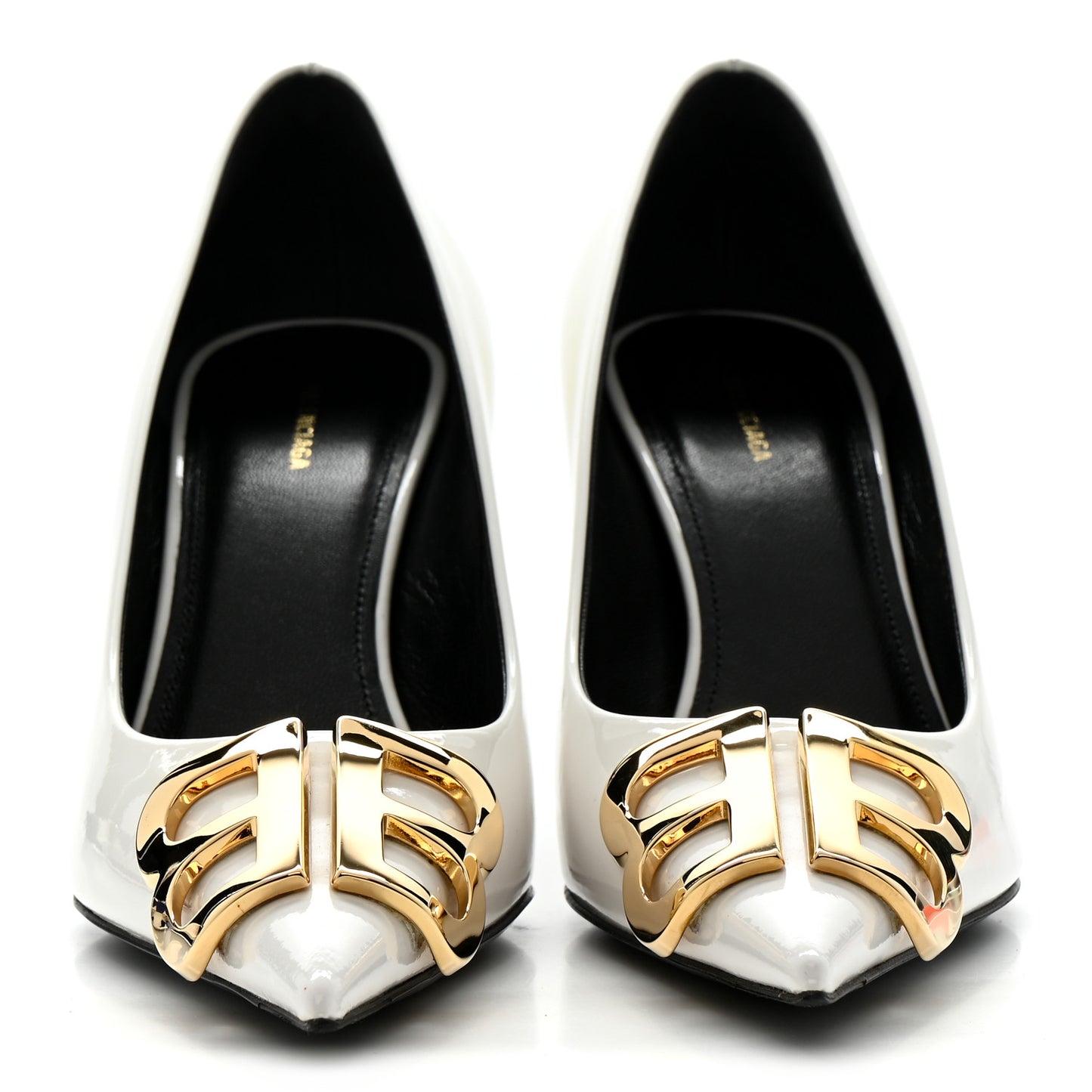 Patent BB Square Knife Pointed Toe Pump 36.5 White