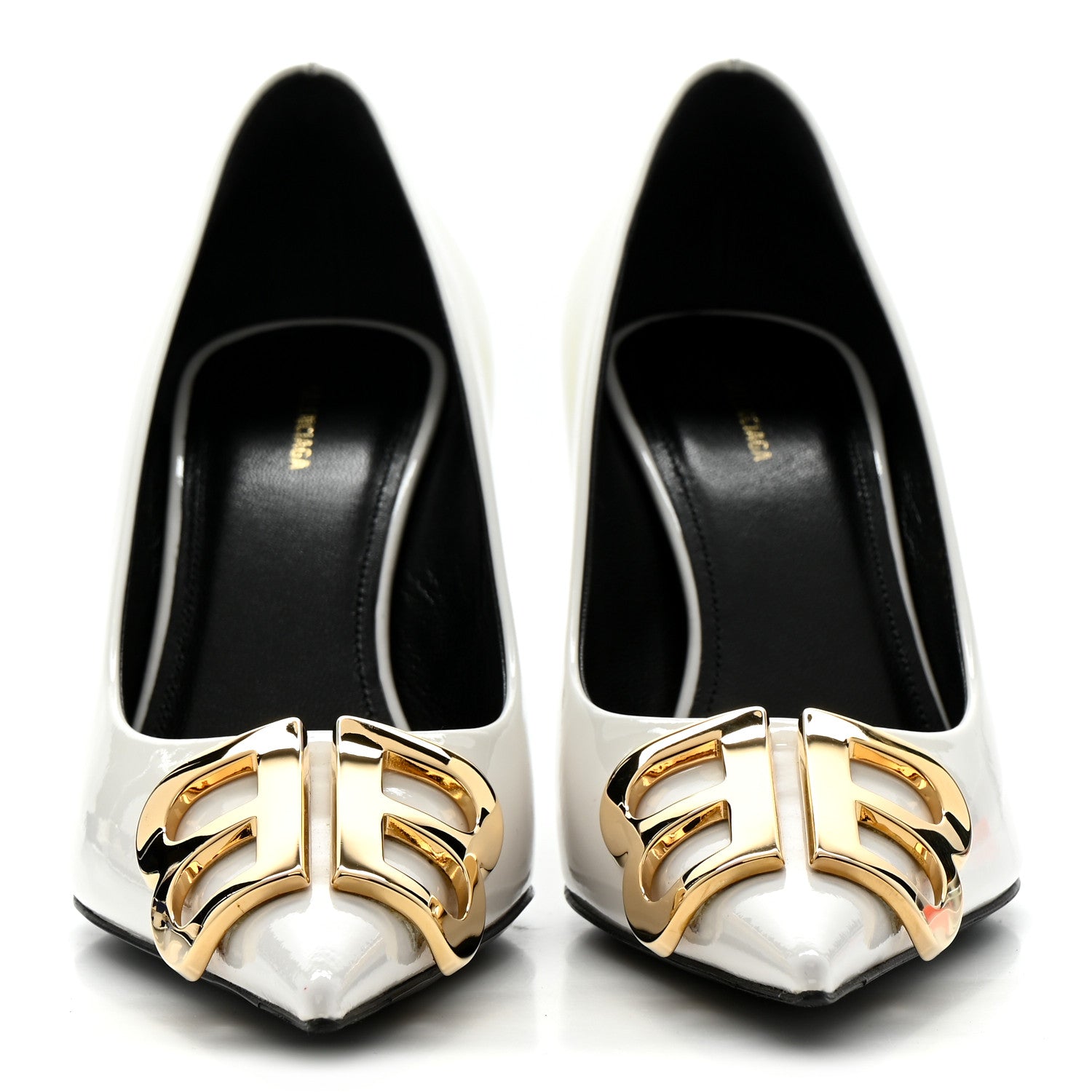 Balenciaga Patent BB Square Knife Pointed Toe Pump 36.5 White 3 of 10