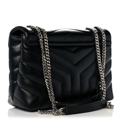 Saint Laurent Calfskin Y Quilted Monogram Small Loulou Chain Satchel Black 3 of 12
