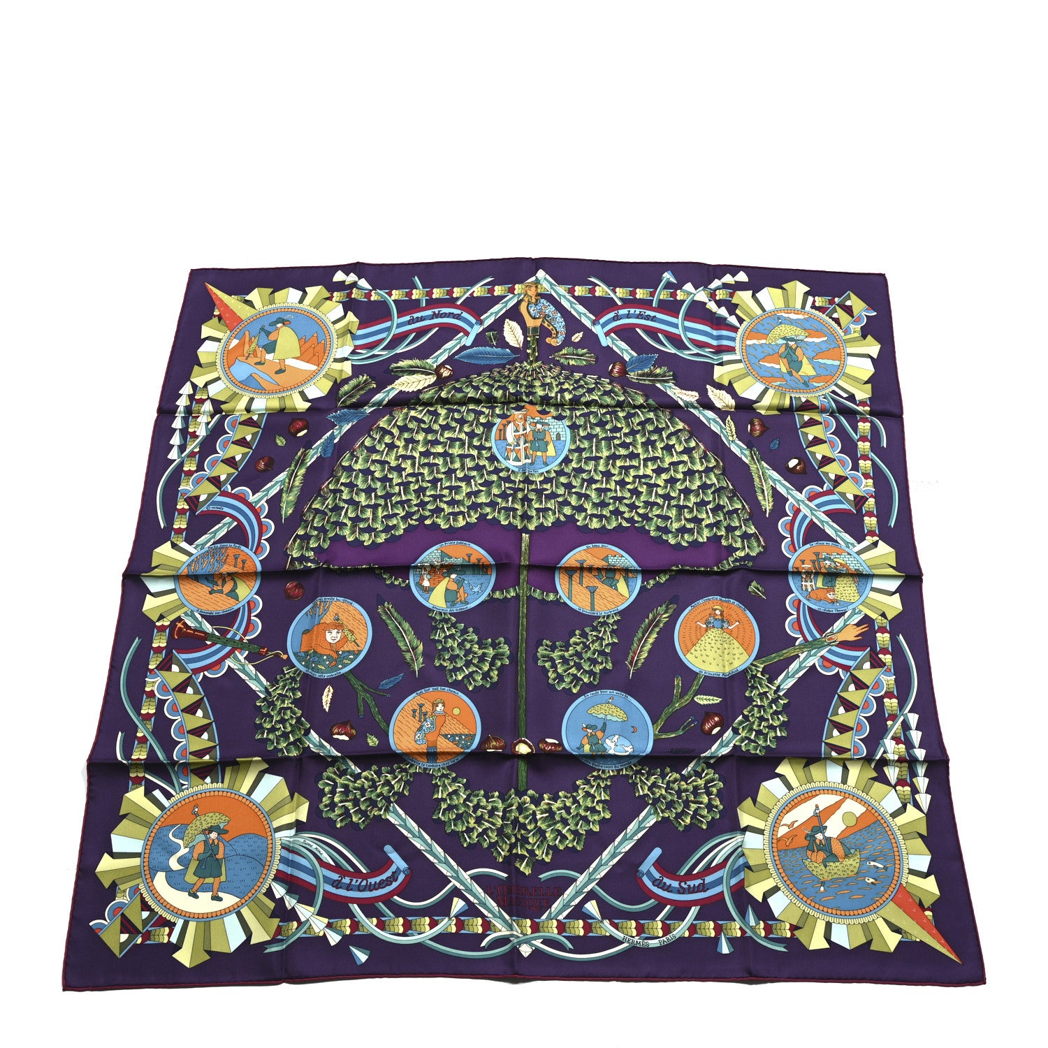 Hermes Silk L'Ombrelle Magique Scarf 90 1 of 5