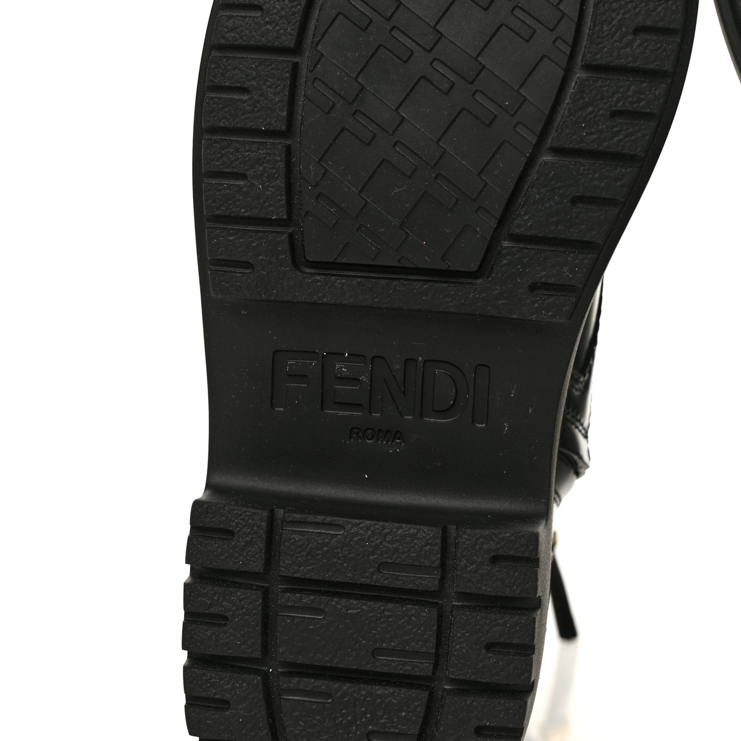 Vitello Abrasivato Fendigraphy 50mm Biker Boots 36 Black