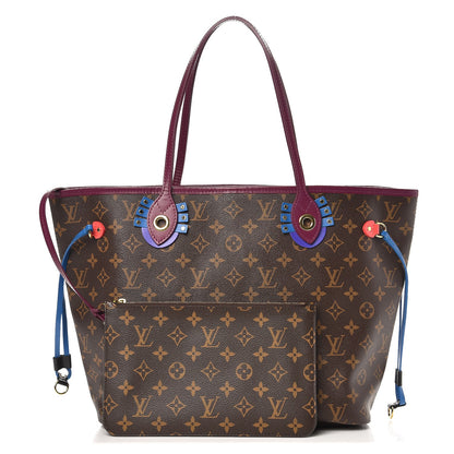 Louis Vuitton Monogram Totem Neverfull MM Magenta 1 of 8