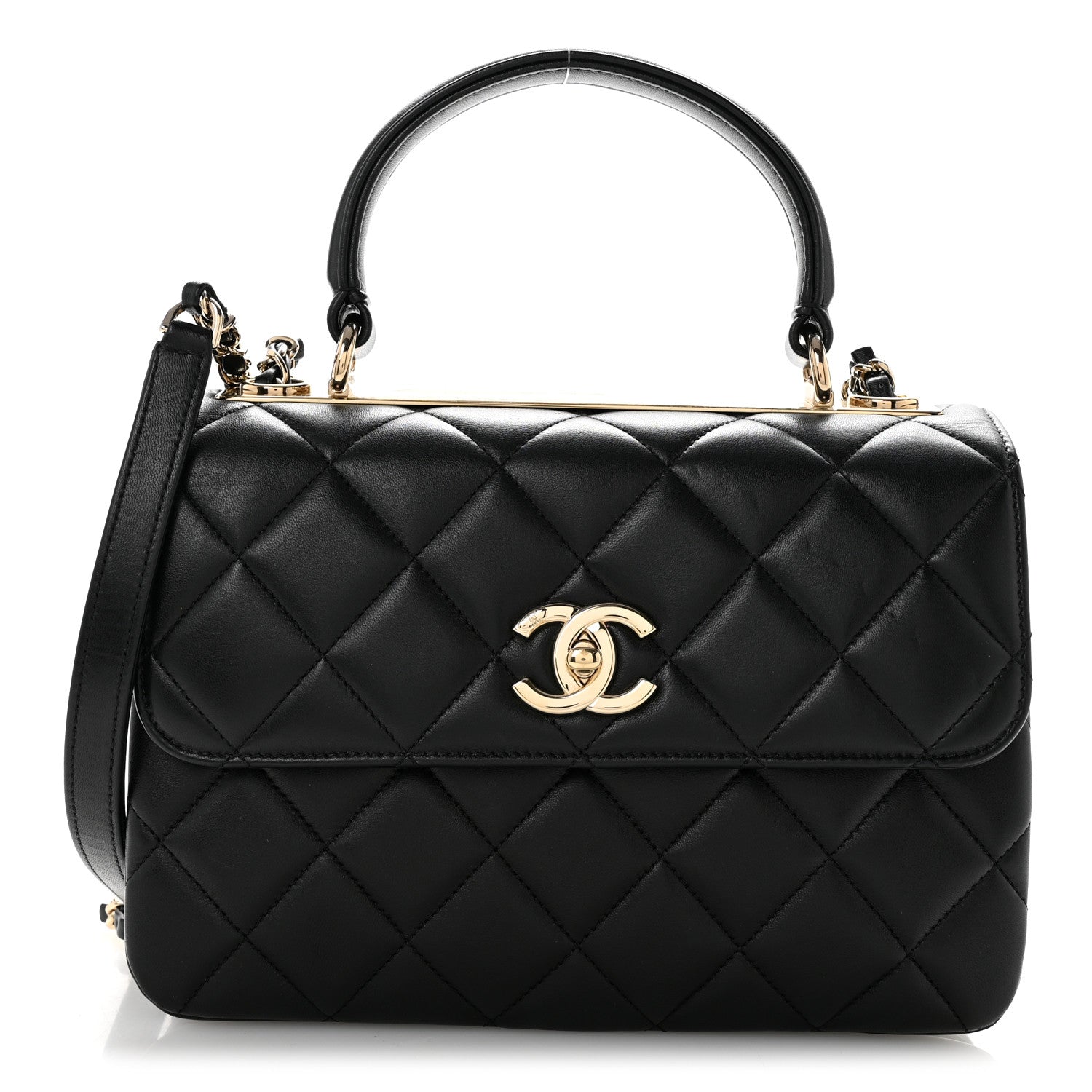Chanel Lambskin Quilted Small Trendy CC Dual Handle Flap Bag Black 1 of 14