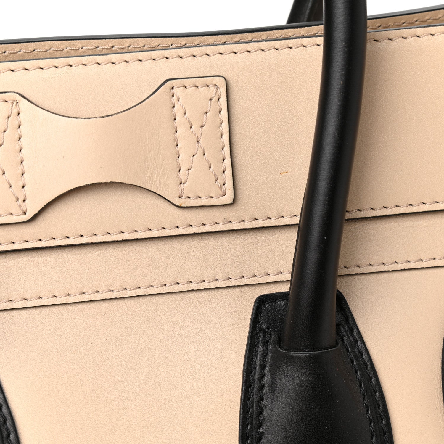 Celine Satin Calfskin Mini Bi-Color Luggage Powder Black 12 of 12