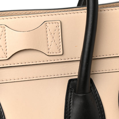 Celine Satin Calfskin Mini Bi-Color Luggage Powder Black 12 of 12