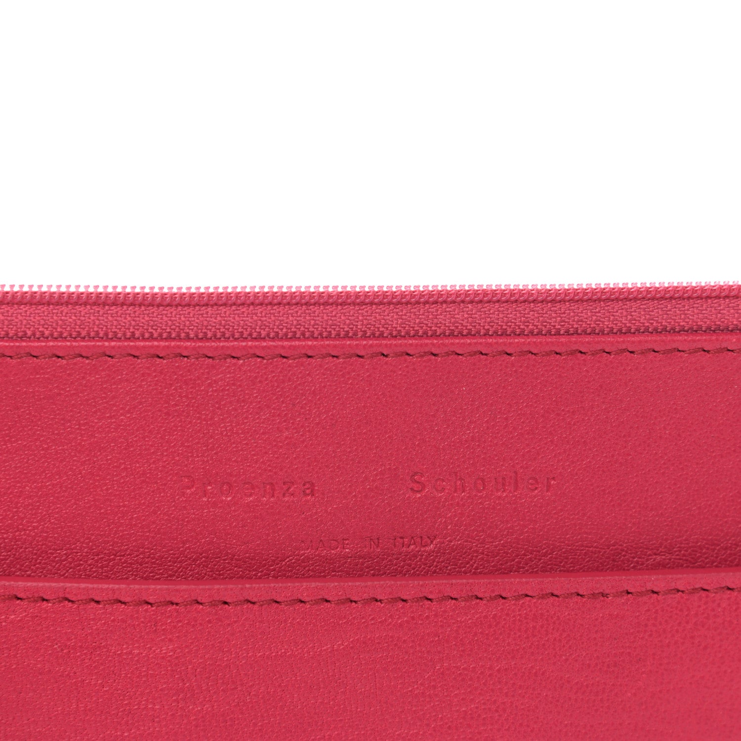 Proenza Schouler Lambskin PS1 Large Chain Wallet Raspberry 6 of 9