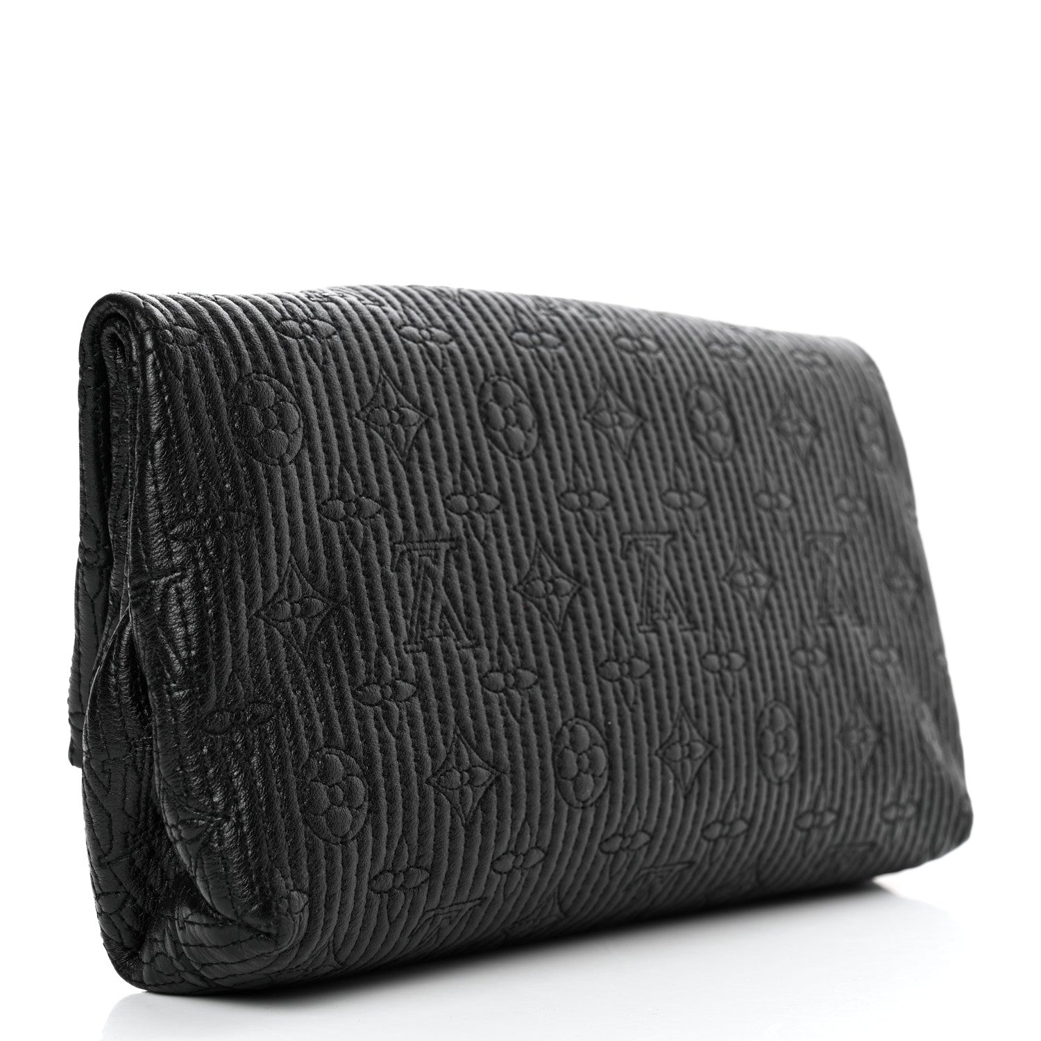 Louis Vuitton Calfskin Quilted Monogram Altair Clutch Black 3 of 6