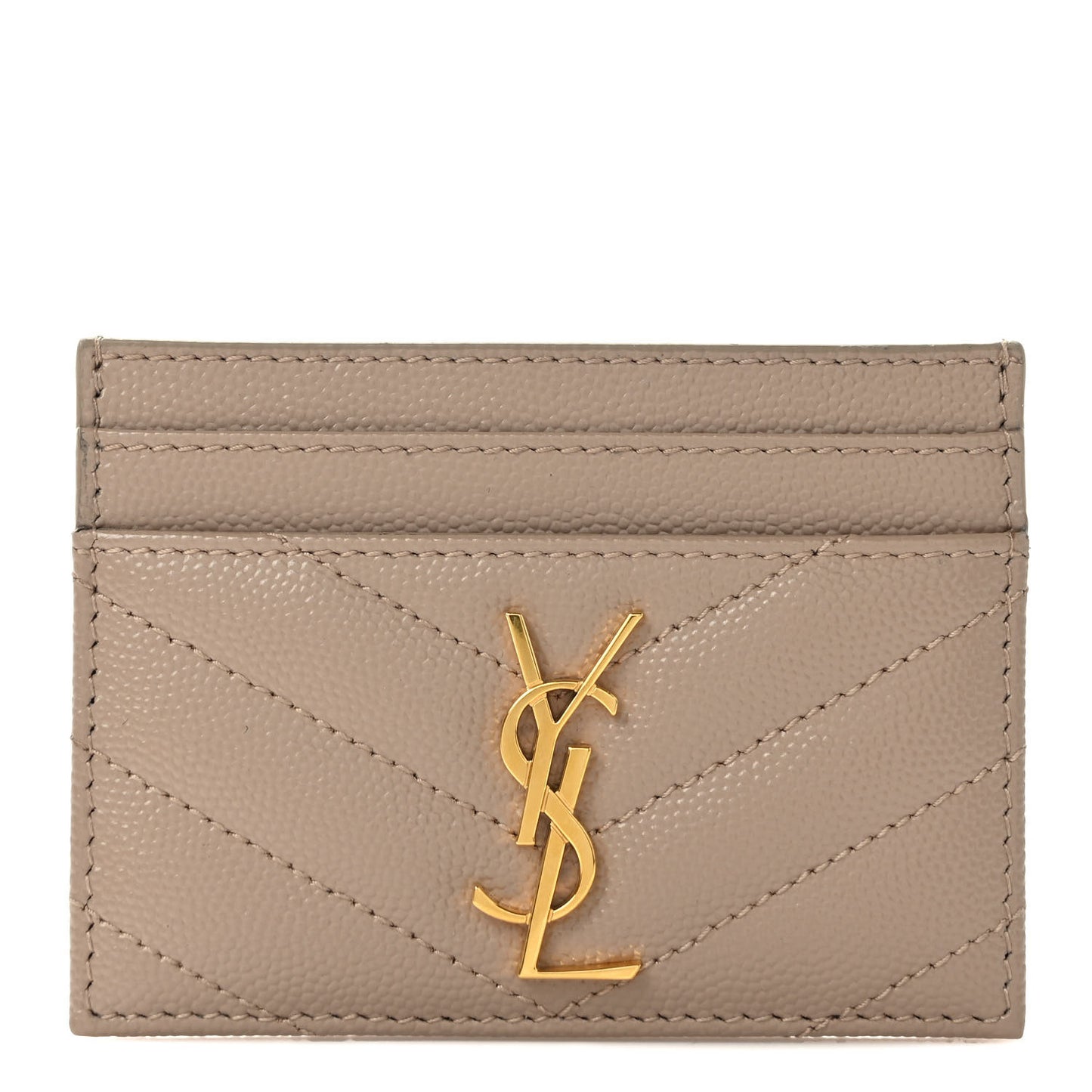 Grain De Poudre Matelasse Chevron Monogram Credit Card Case Cork