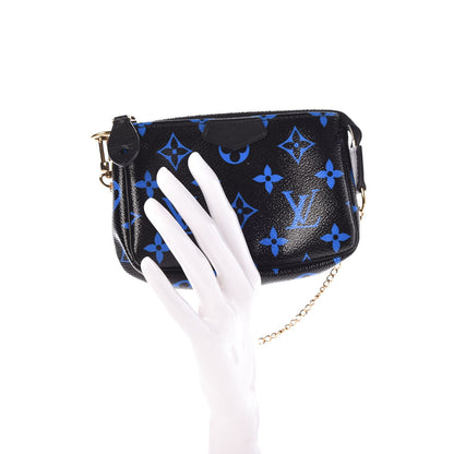Louis Vuitton Colored Monogram Mini Pochette Accessories Blue Black 2 of 7