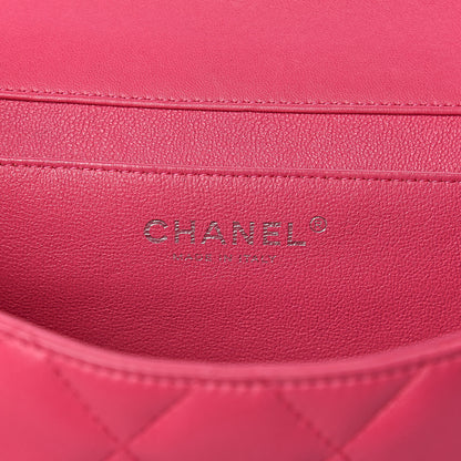 Chanel Lambskin Quilted Clutch With Chain Flap Pink 6 of 18