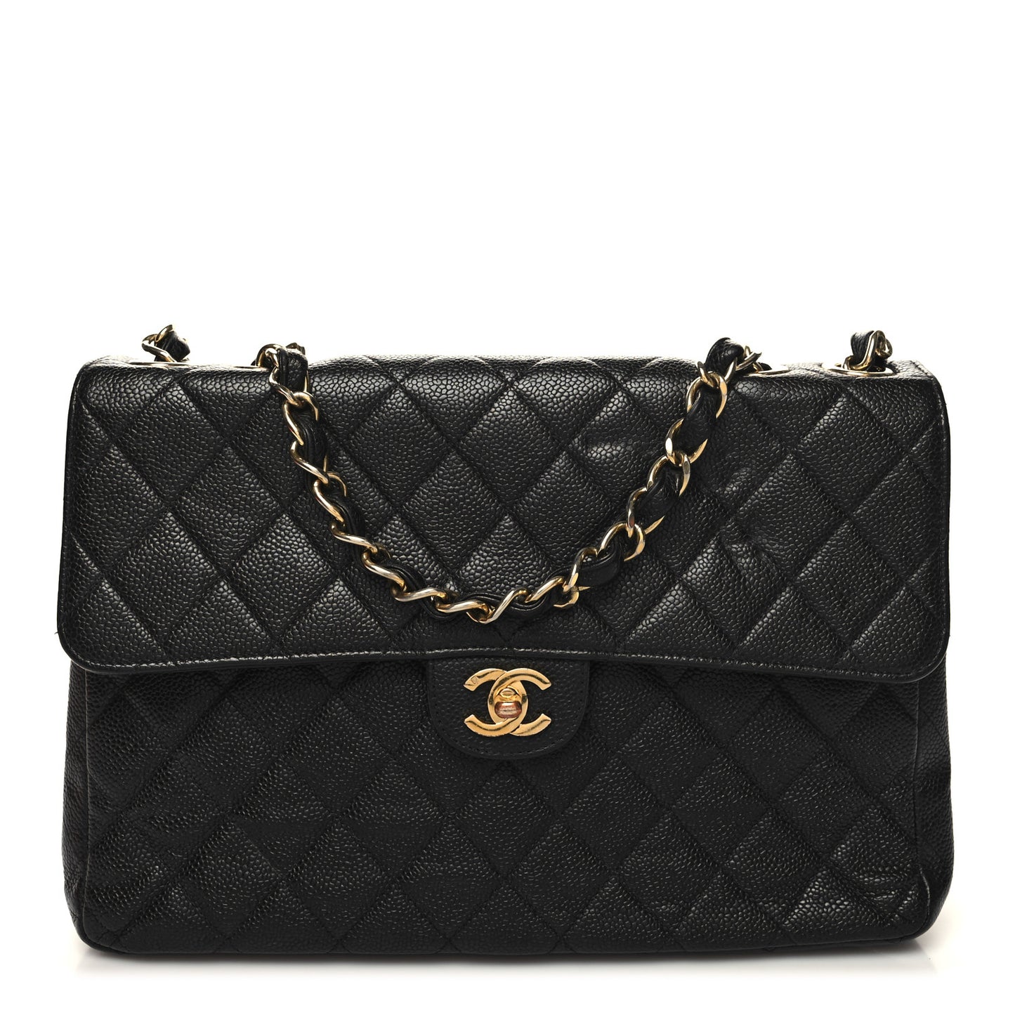 Caviar Quilted Jumbo Single Flap Black