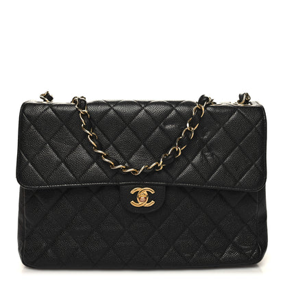 Chanel Caviar Quilted Jumbo Single Flap Black 1 of 12
