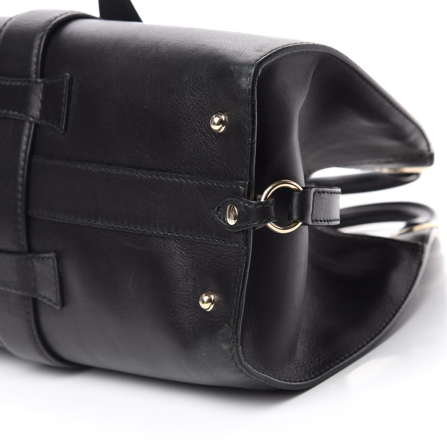 Gucci Calfskin Medium Stirrup Top Handle Bag Black 7 of 13