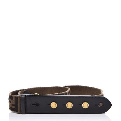Fendi Ribbon Vitello Century FF 1974 Flat Studded Strap You Fango Marrone Ebano 2 of 5