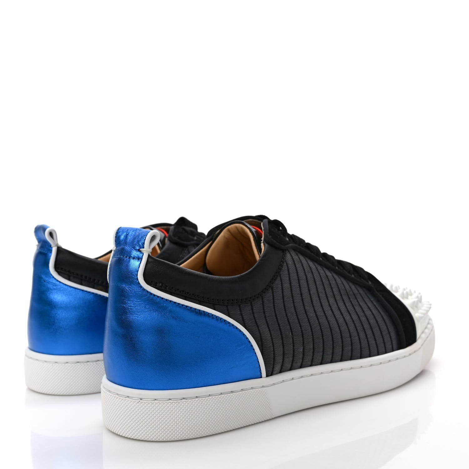 Christian Louboutin Metallic Calfskin Jacquard Mens Louis Junior Spikes Orlato Flat Sneakers 43 Multicolor 4 of 8