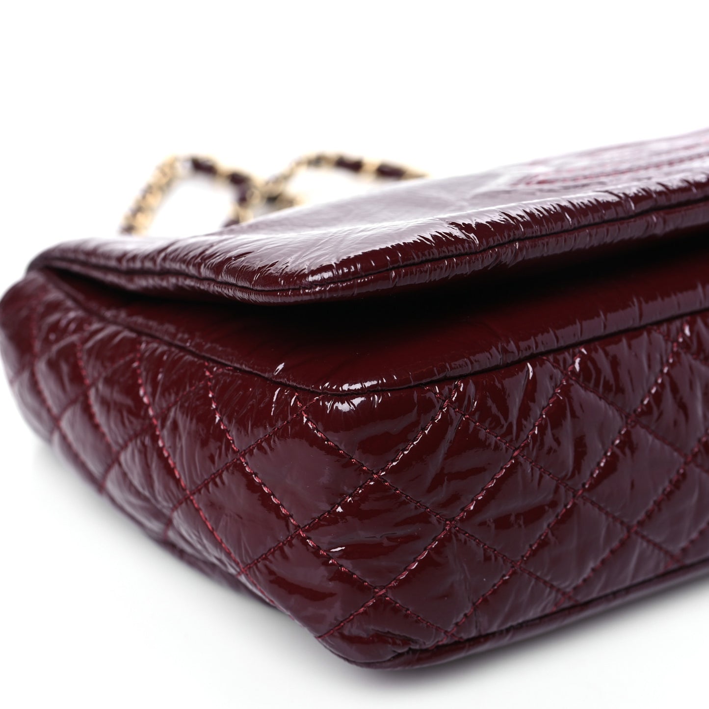 Vinyl Rock and Chain Medium Flap Bordeaux