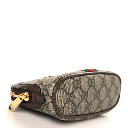 Gucci GG Supreme Monogram Textured Calfskin Web Medium Ophidia Cosmetic Case Beige Ebony New Acero 4 of 7