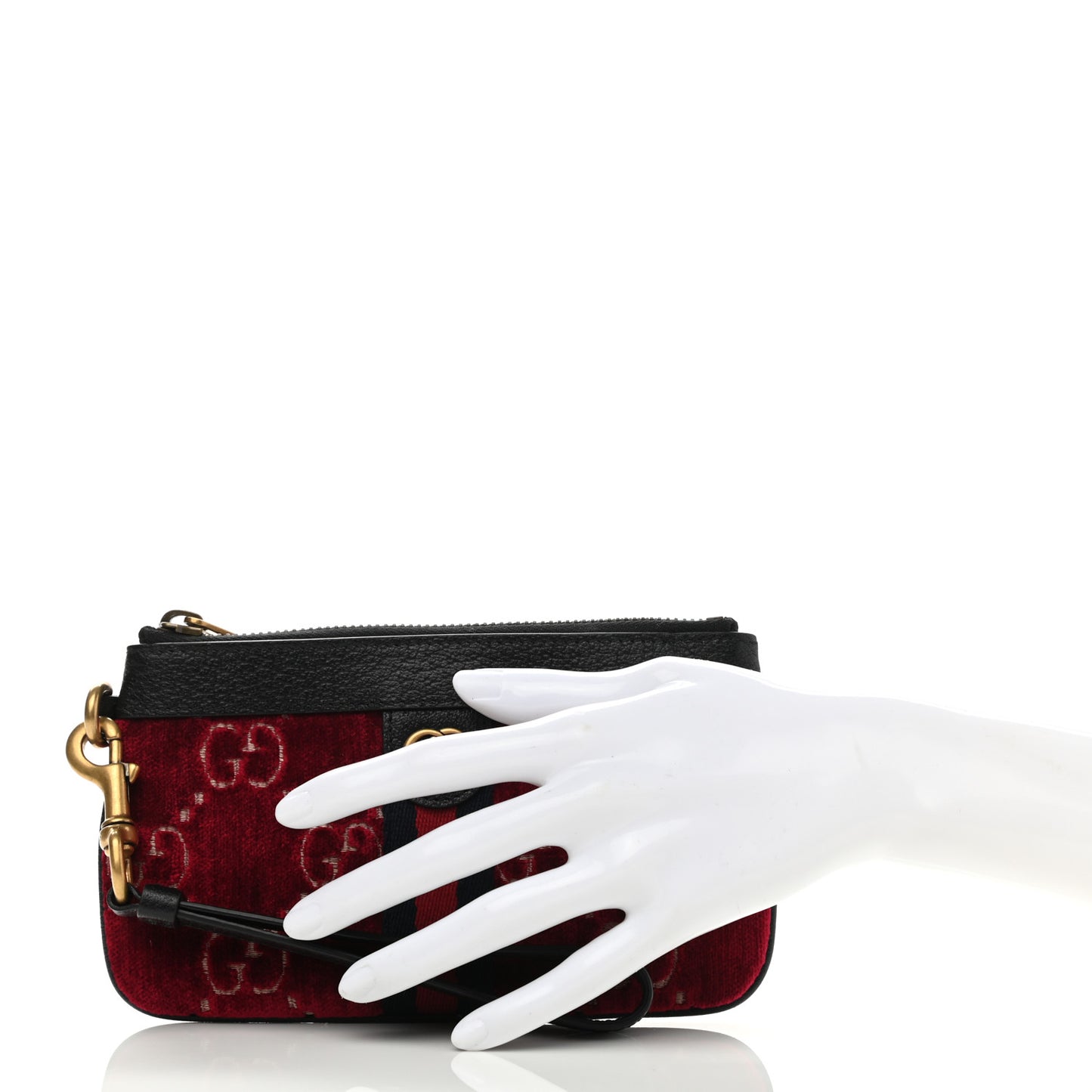 Velvet GG Monogram Textured Calfskin Web Smartphone Case Red Cipria Black