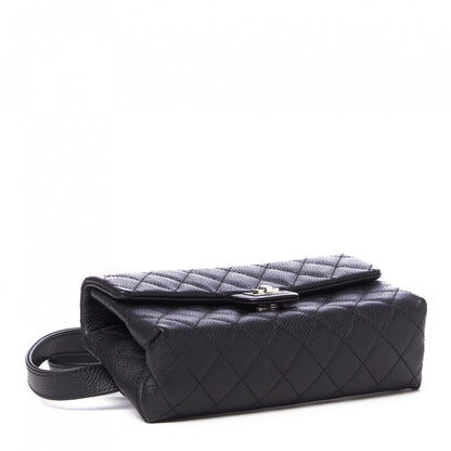Chanel Grained Calfskin Quilted 2.55 Reissue Flap Belt Bag Clutch Black 3 of 8